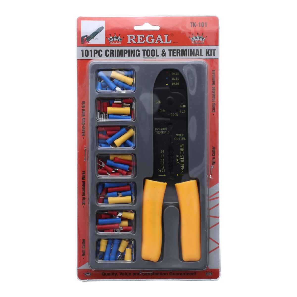 Regal Tools 101Piece Crimping Tool and Terminal Kit Black and Yellow